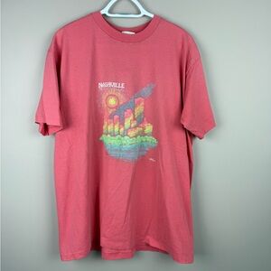 HANES | vintage pink skyline Nashville t-shirt XL